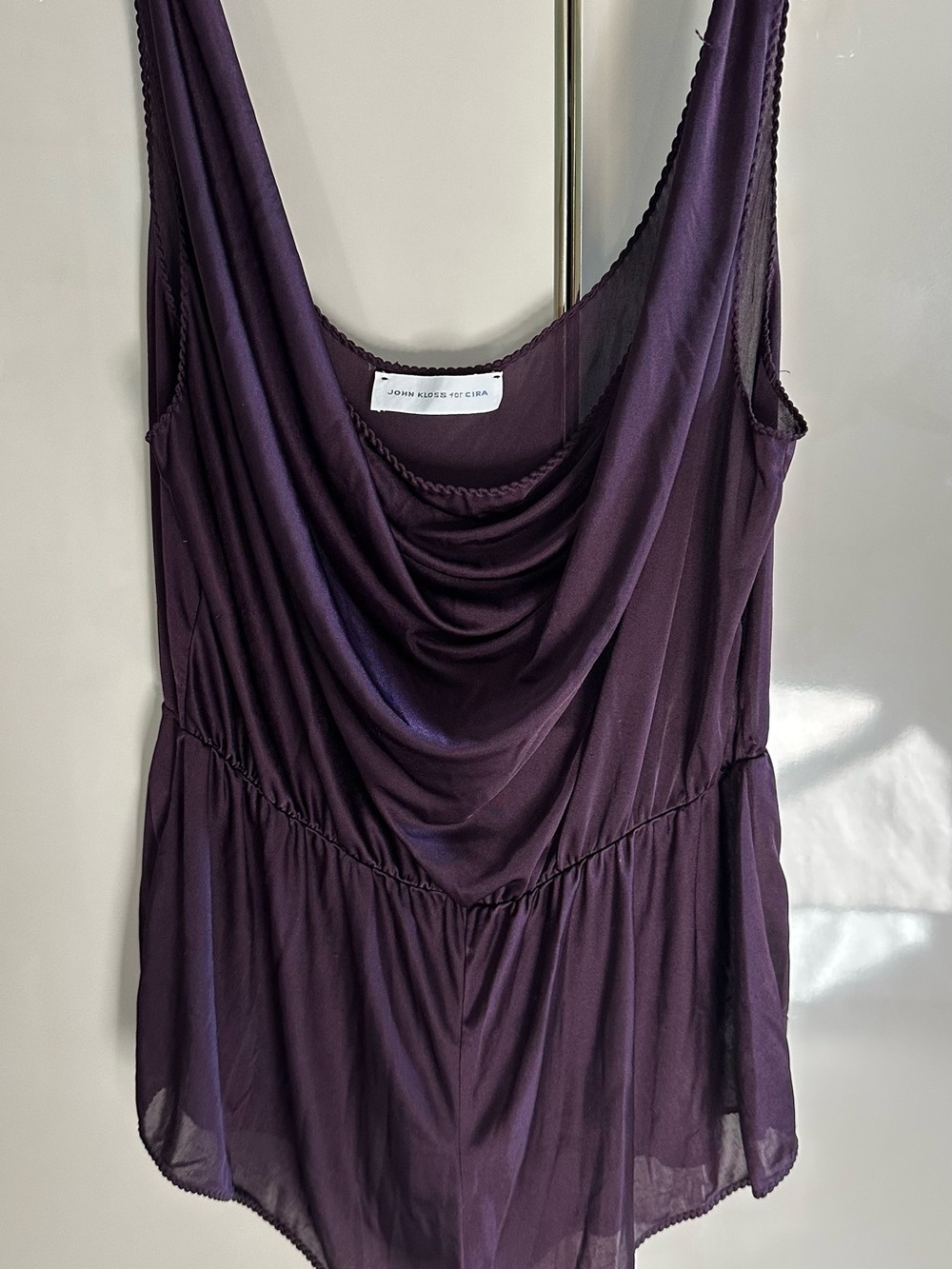 Vintage 70’s John Kloss for Cira Plum Draped lingerie Romper